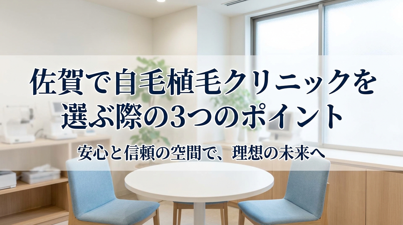 佐賀で自毛植毛クリニックを選ぶ際の3つのポイント